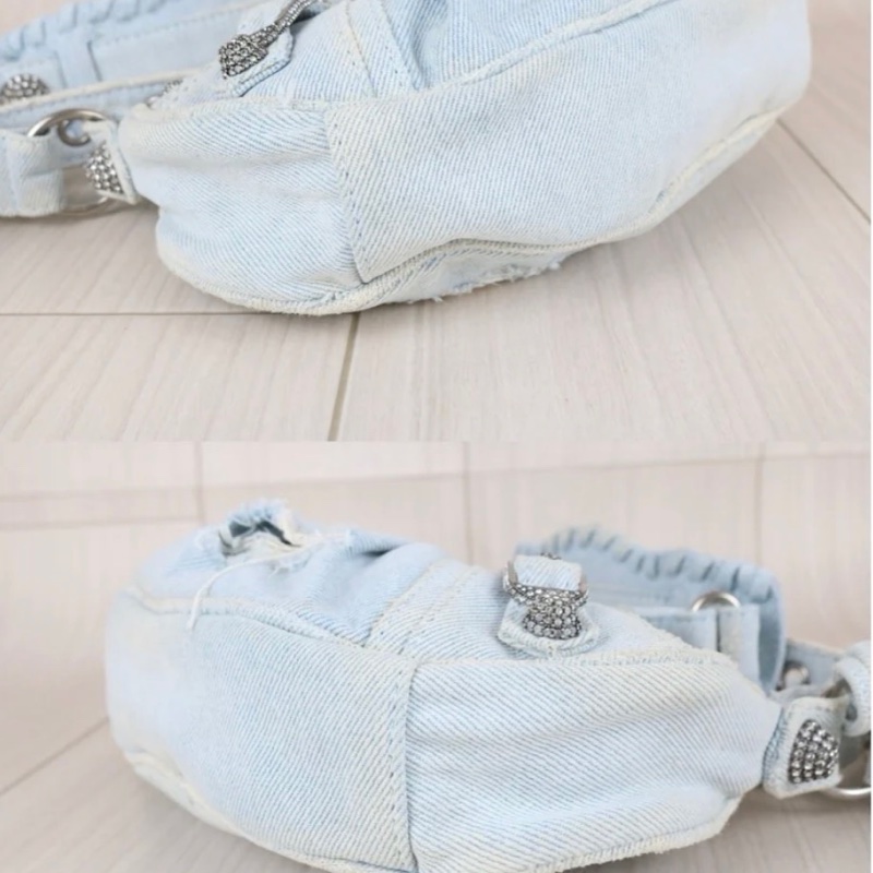 「JL精品代購」97新 Balenciaga 牛仔機車包 xs-6