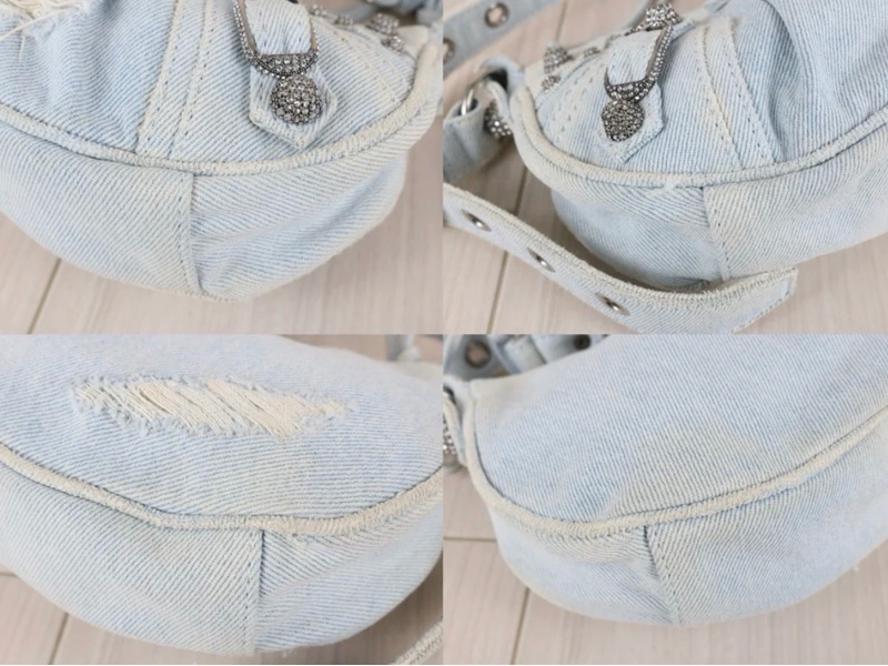 「JL精品代購」97新 Balenciaga 牛仔機車包 xs-7