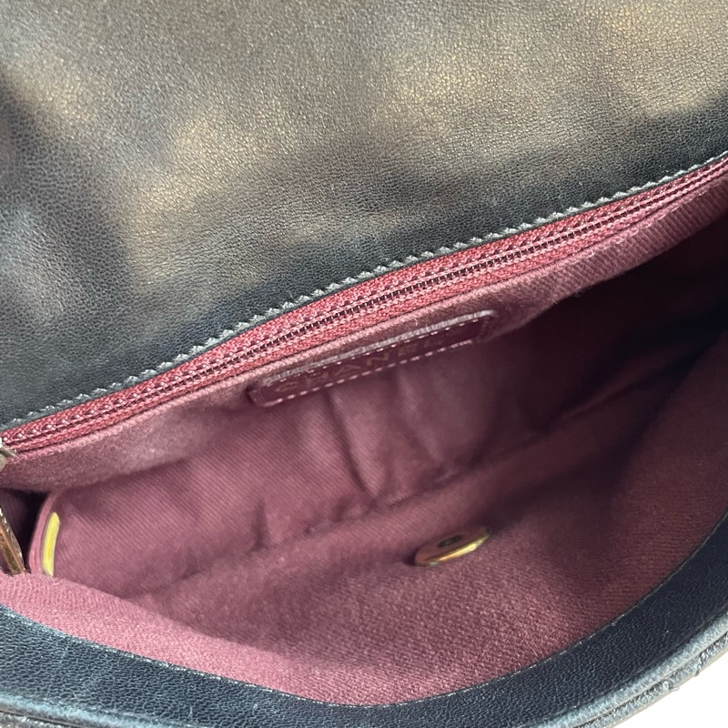 chanel黑羊皮金雙C coco20公分 老香😗-4