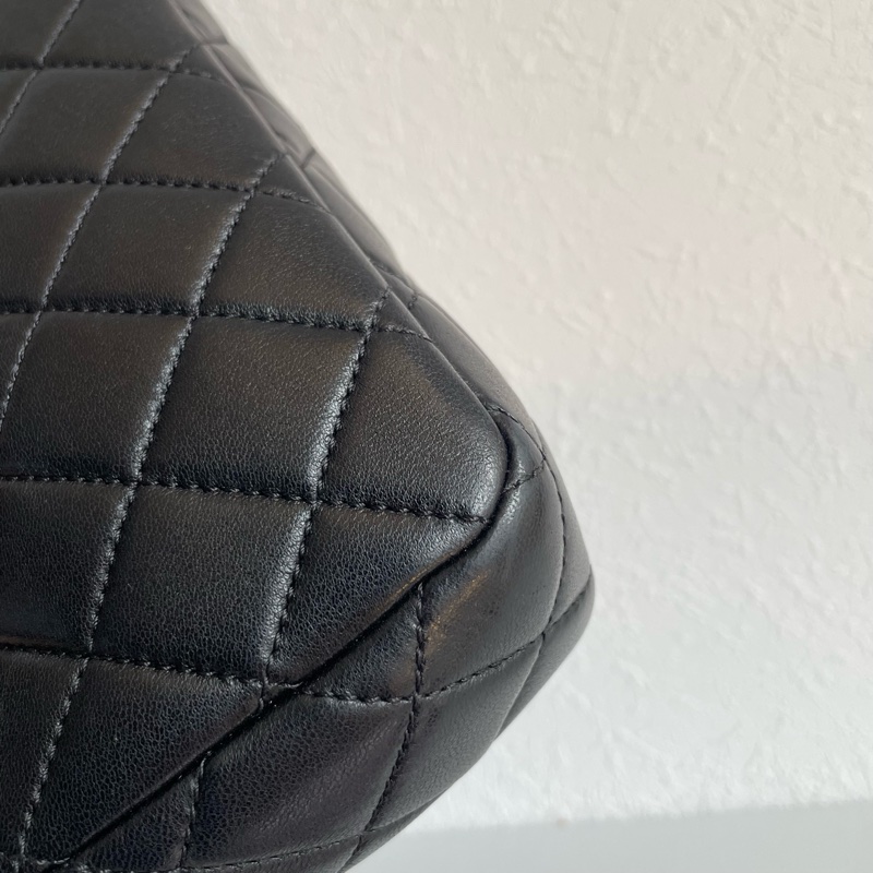 chanel黑羊皮金雙C coco20公分 老香😗-10