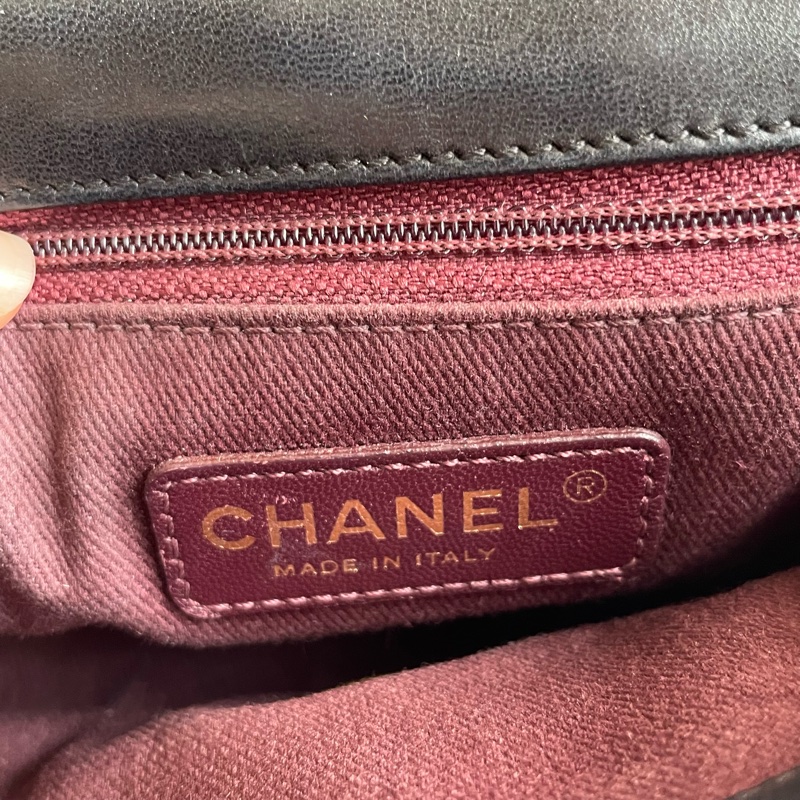 chanel黑羊皮金雙C coco20公分 老香😗-13