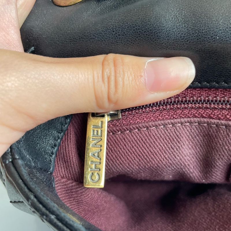 chanel黑羊皮金雙C coco20公分 老香😗-17