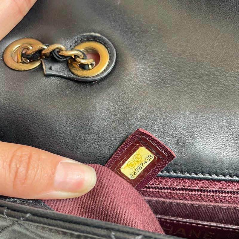 chanel黑羊皮金雙C coco20公分 老香😗-20