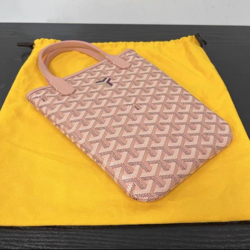 GOYARD Poitiers粉色Y字手提肩背斜背包21*24*1 全新閒置配件塵袋-4