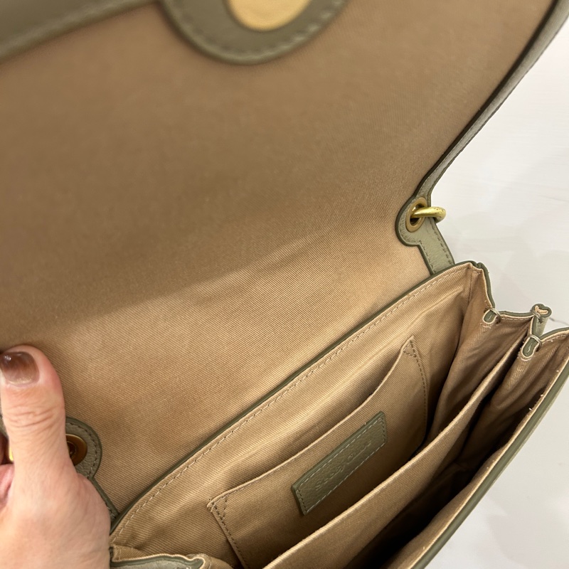 See by Chloe 灰綠牛皮麂皮內雙層斜背包-4