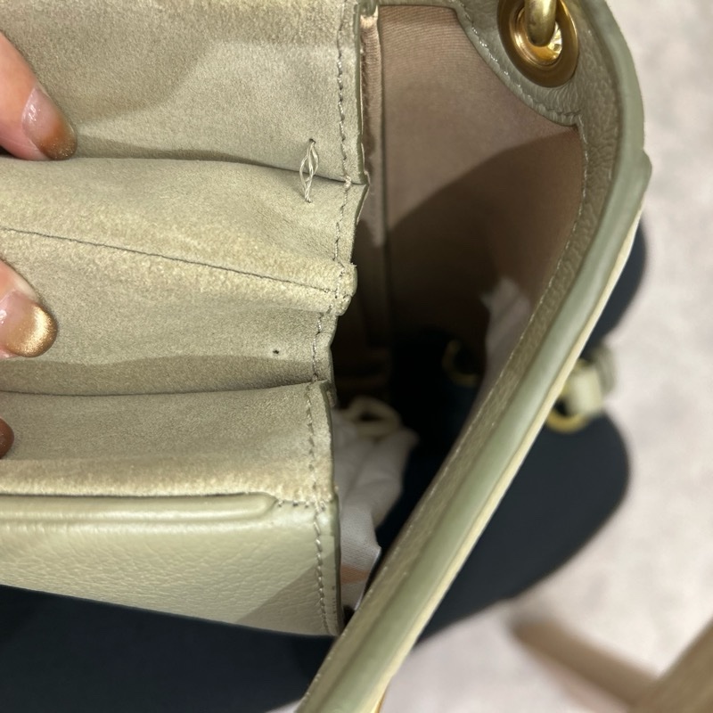 See by Chloe 灰綠牛皮麂皮內雙層斜背包-15