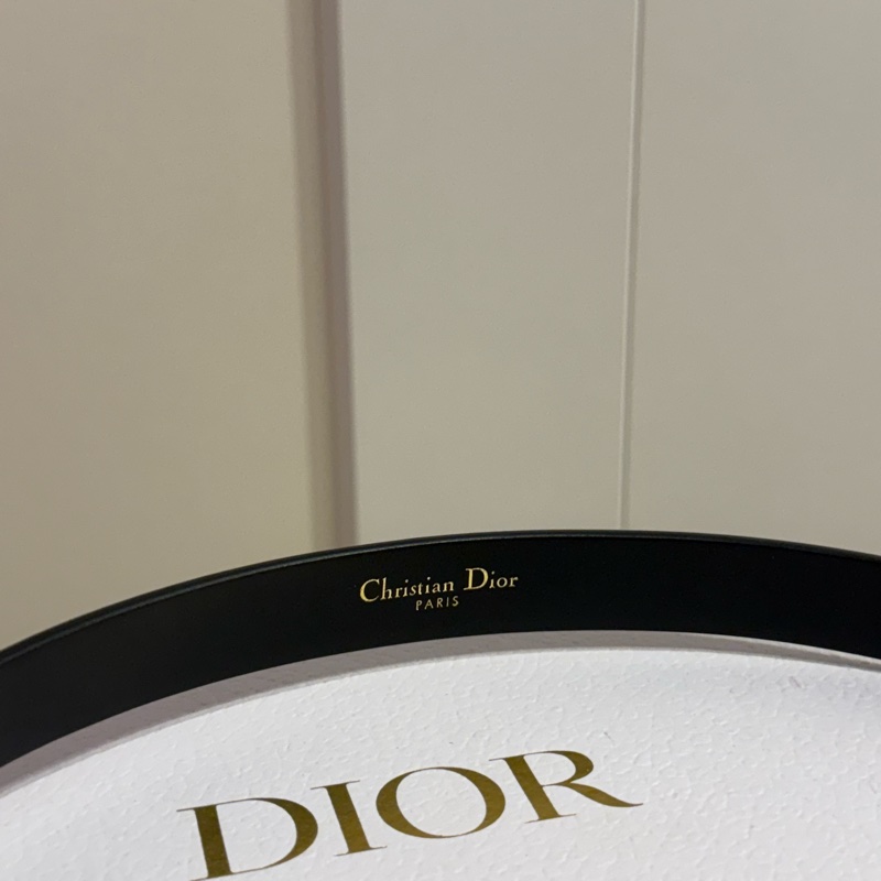 Dior 經典CD logo皮帶 黑金-4