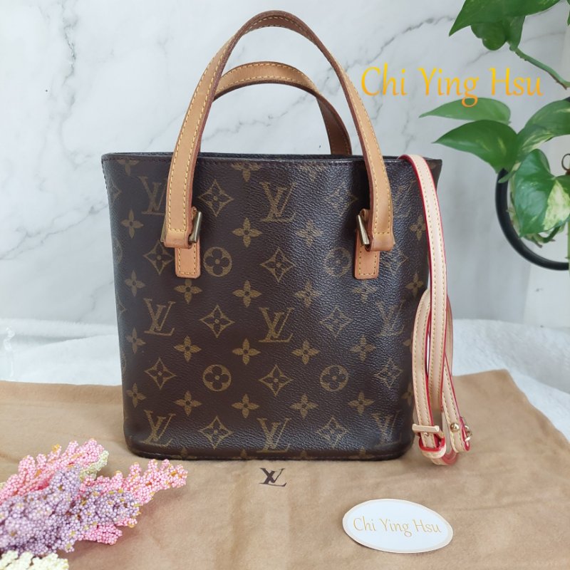 LV Vivian 🎀實品拍照🎀 薇薇安M51172(9成新)小號 菜籃子 手提包 單肩包-0
