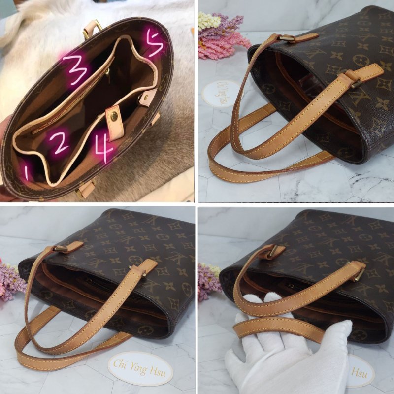 LV Vivian 🎀實品拍照🎀 薇薇安M51172(9成新)小號 菜籃子 手提包 單肩包-16