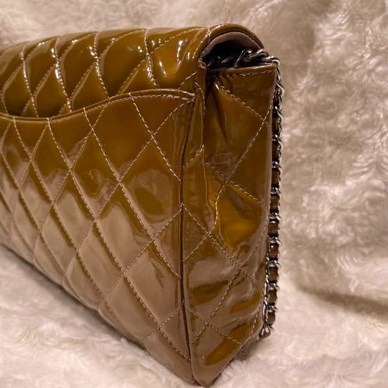 Chanel 漆皮Shoulder Bag銀扣-3