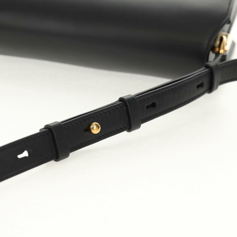 【日本直送】Salvatore Ferragamo Gancini Joan 單肩包,黑色皮革,金色,正品,貨號 149044V-8