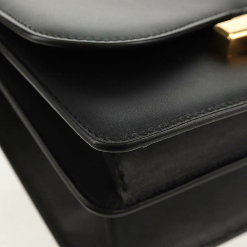 【日本直送】Salvatore Ferragamo Gancini Joan 單肩包,黑色皮革,金色,正品,貨號 149044V-14