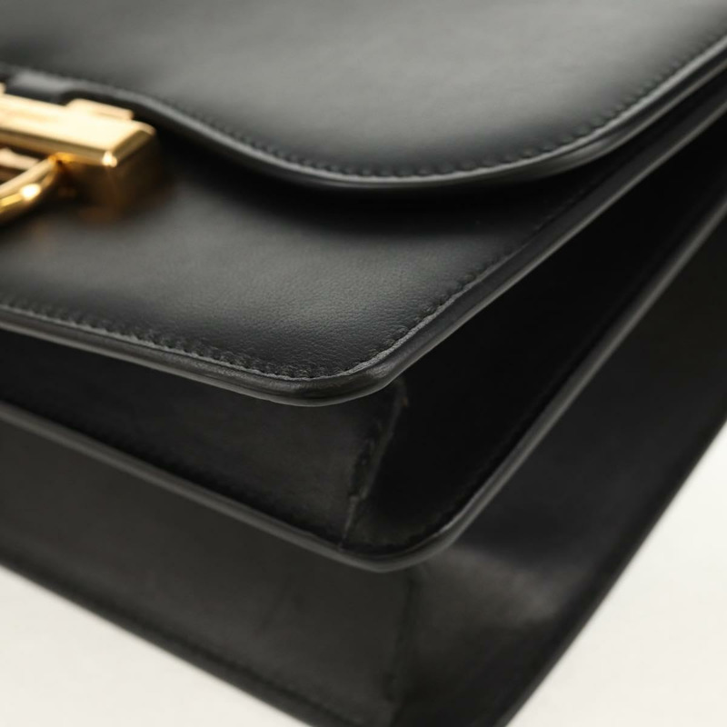 【日本直送】Salvatore Ferragamo Gancini Joan 單肩包,黑色皮革,金色,正品,貨號 149044V-15