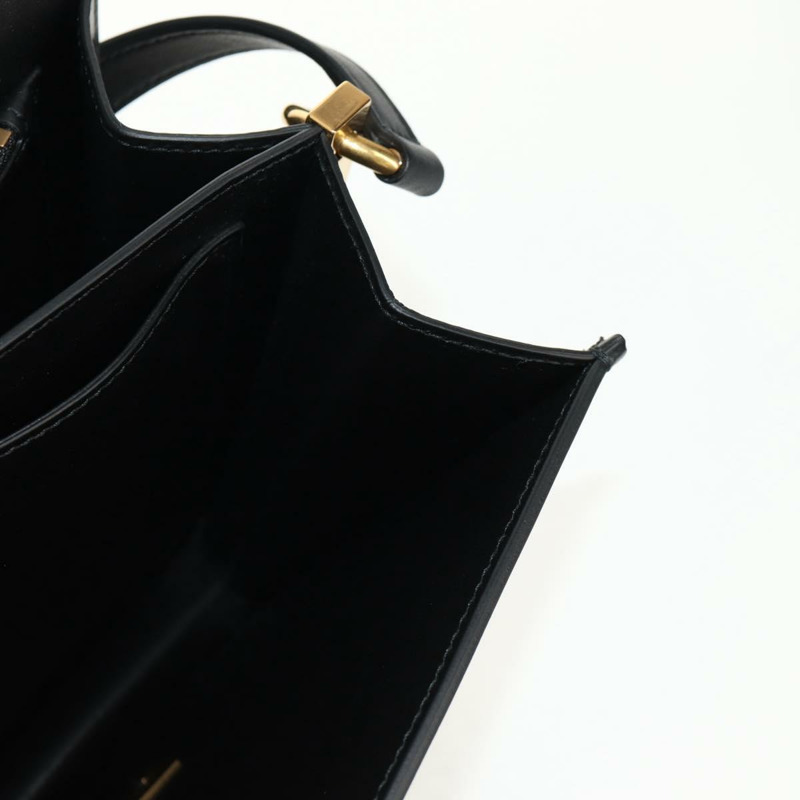 【日本直送】Salvatore Ferragamo Gancini Joan 單肩包,黑色皮革,金色,正品,貨號 149044V-25