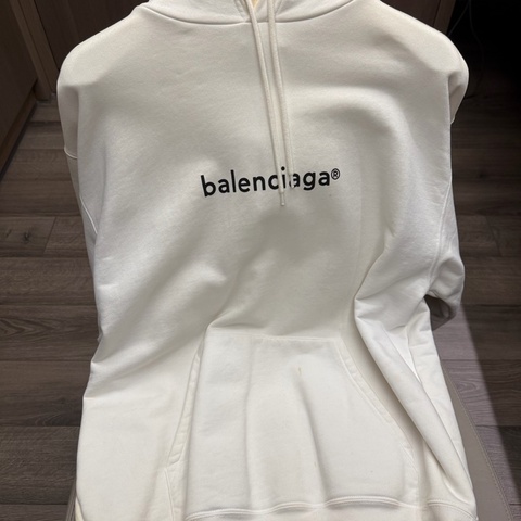 BALENCIAGA男款厚磅白色帽T