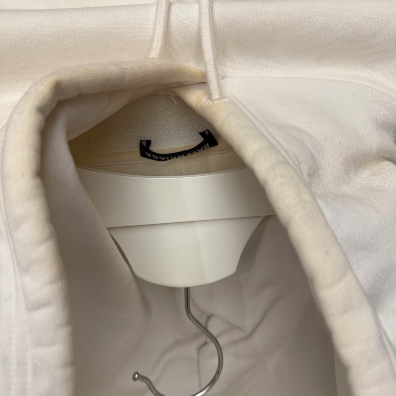 BALENCIAGA男款厚磅白色帽T-12