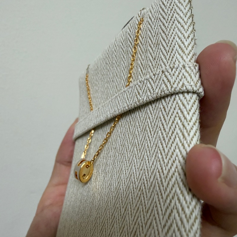 Hermes 愛馬仕 mini pop h項鍊 奶茶金-2