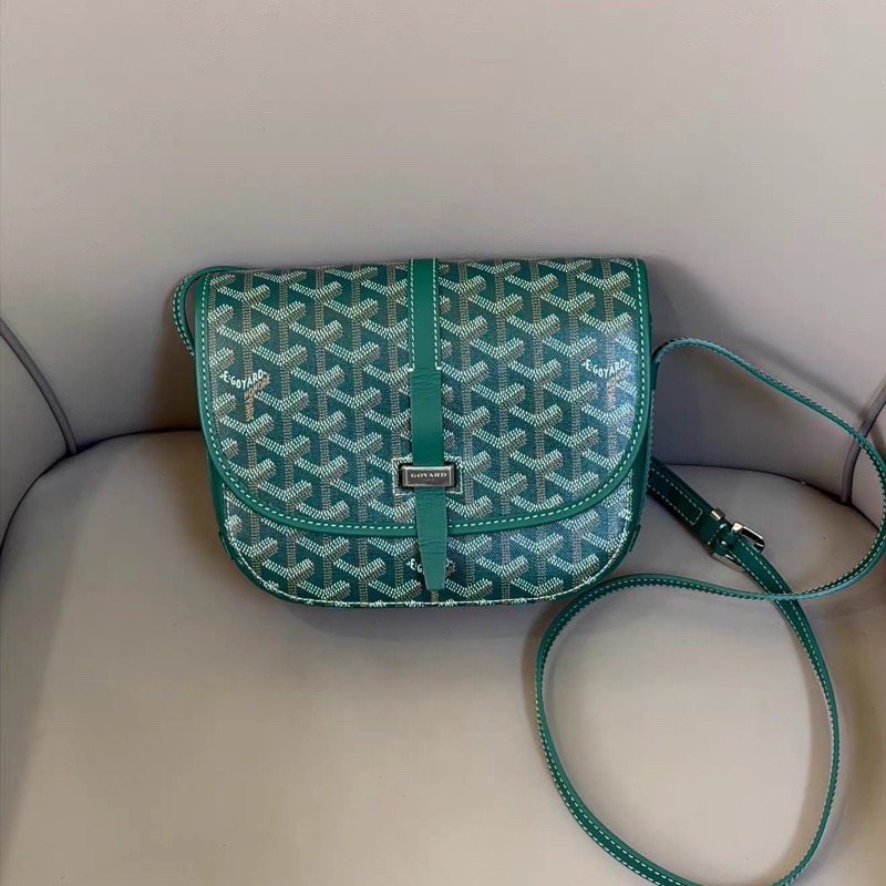 🈶購證 #近新全配 #超難買 Goyard BelvédèrePM郵差包 #牛油果綠-1