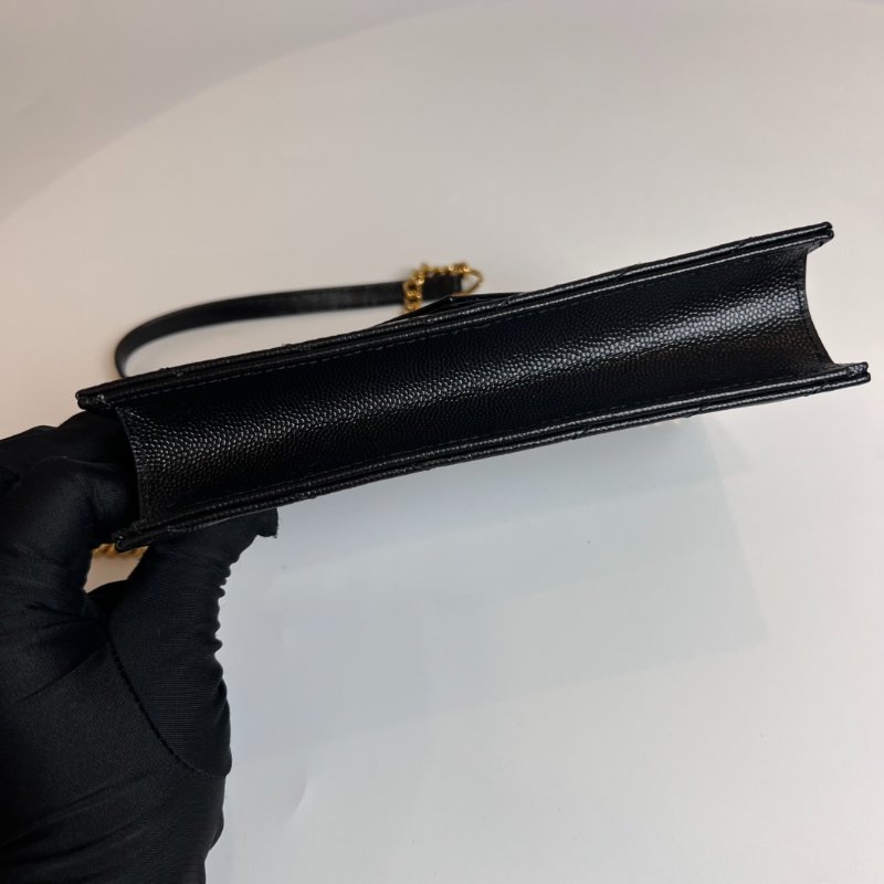 全新品 YSL 742920黑魚子醬WOC金鍊包-4