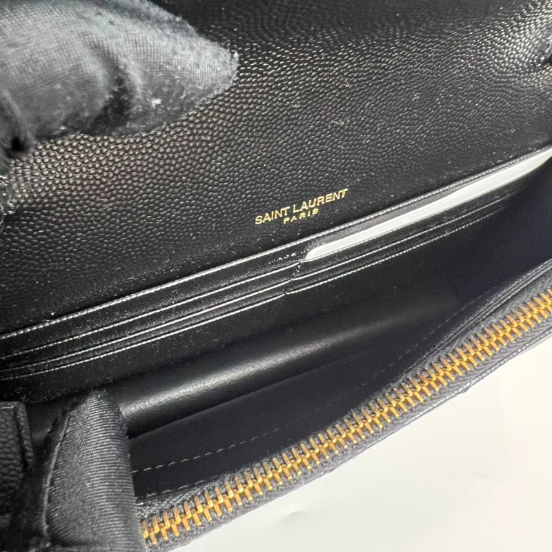 全新品 YSL 742920黑魚子醬WOC金鍊包-6