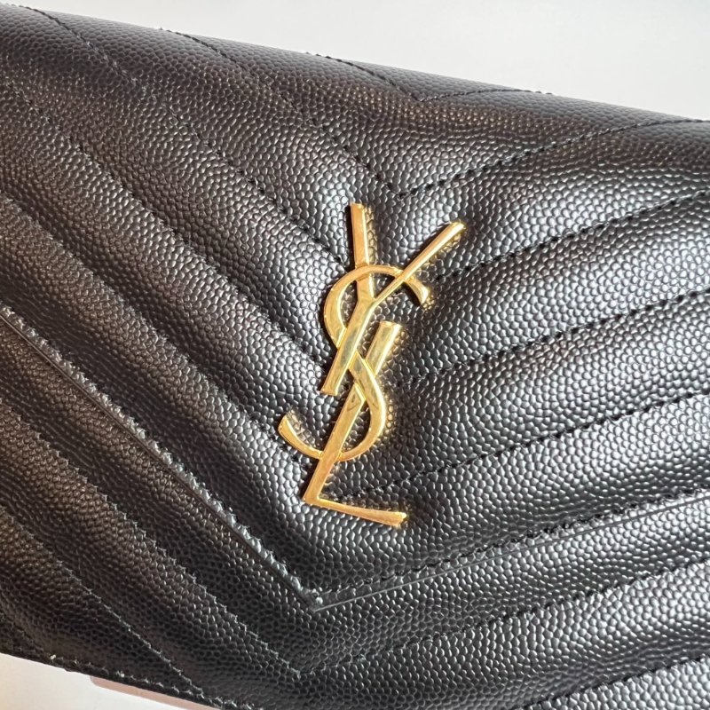 全新品 YSL 742920黑魚子醬WOC金鍊包-8