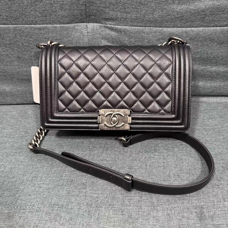 🈶購證 #25萬入手 #99新 香奈兒黑銀Leboy25鏈條斜挎包 #超爆款 #超甜價-4
