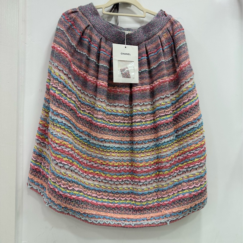 Chanel/香奈兒瀑布系列彩色針織半身裙 36碼-0