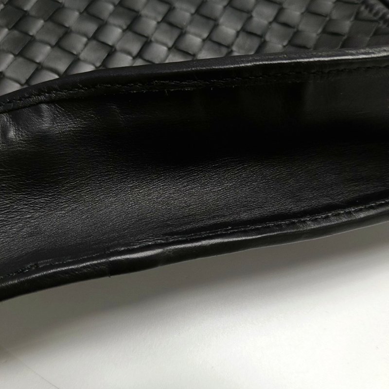 BOTTEGA VENETA 黑色牛皮編織斜挎包手提包單肩包 黑色五金 可拆卸肩帶-11