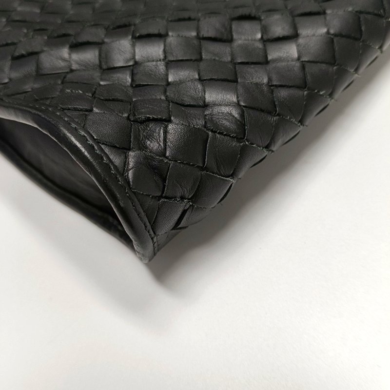 BOTTEGA VENETA 黑色牛皮編織斜挎包手提包單肩包 黑色五金 可拆卸肩帶-14