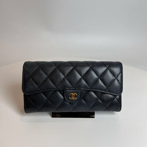 CHANEL CF長夾荔枝黑27開