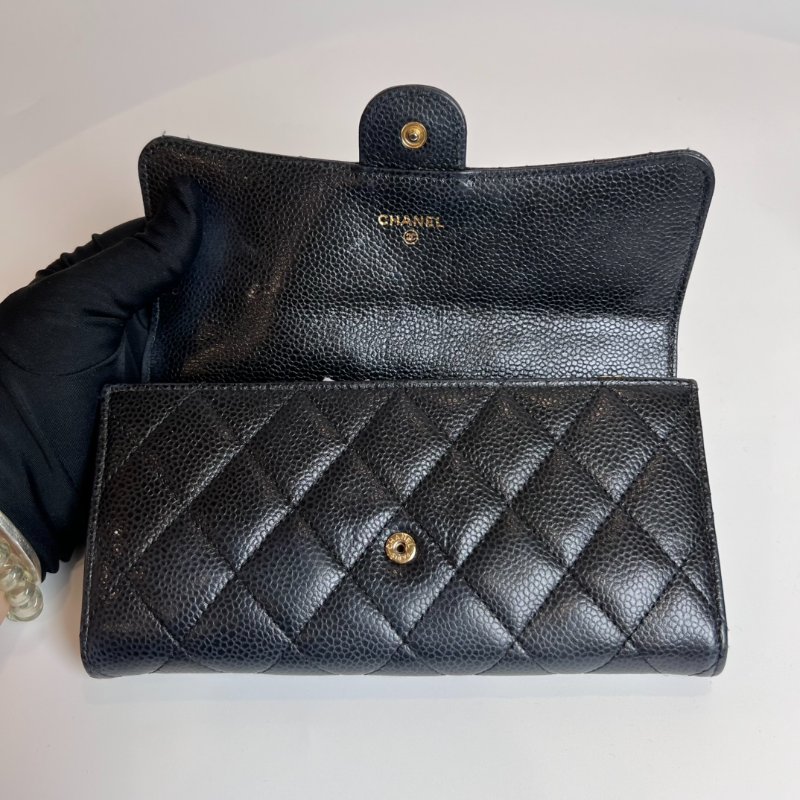 CHANEL CF長夾荔枝黑27開-4