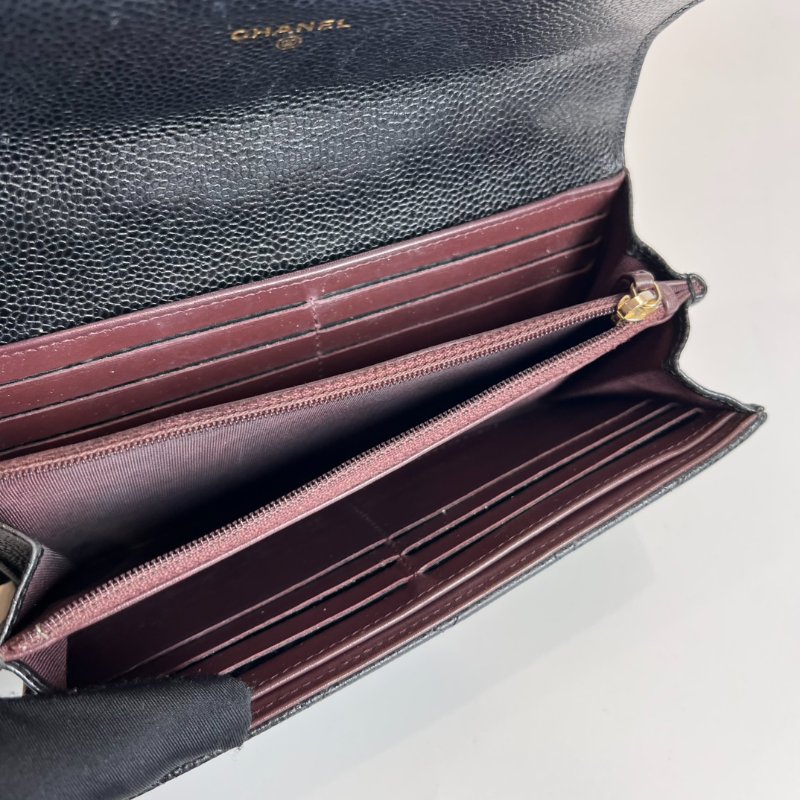 CHANEL CF長夾荔枝黑27開-7