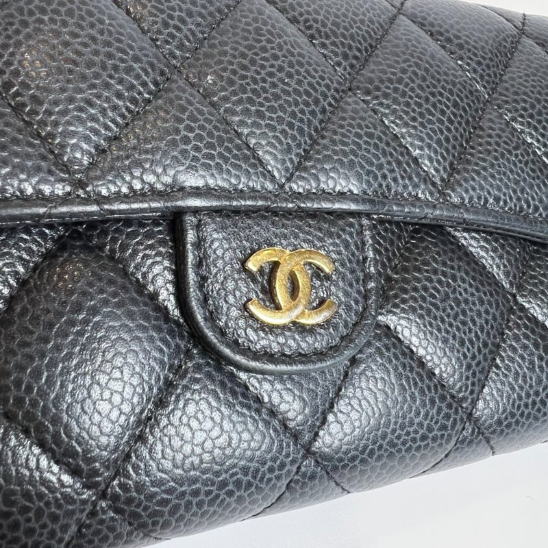 CHANEL CF長夾荔枝黑27開-9