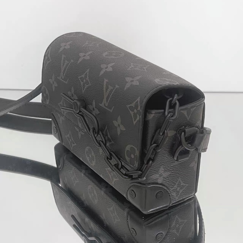 🈶購證 #99新閒置 #配件齊全 Lv steamer全黑老花盒子包 芯片款-7