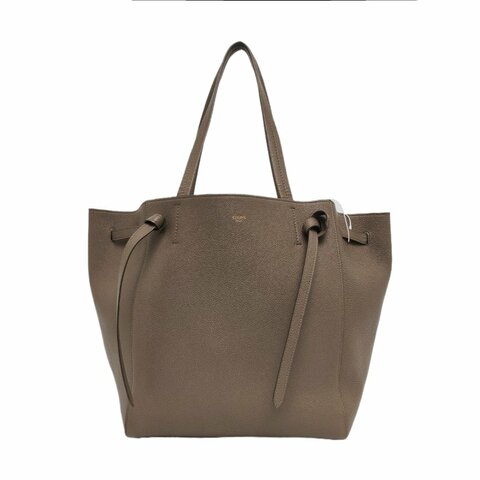 CELINE CABAS PHANTOM 小號大象灰牛皮手提包單肩包 金色五金