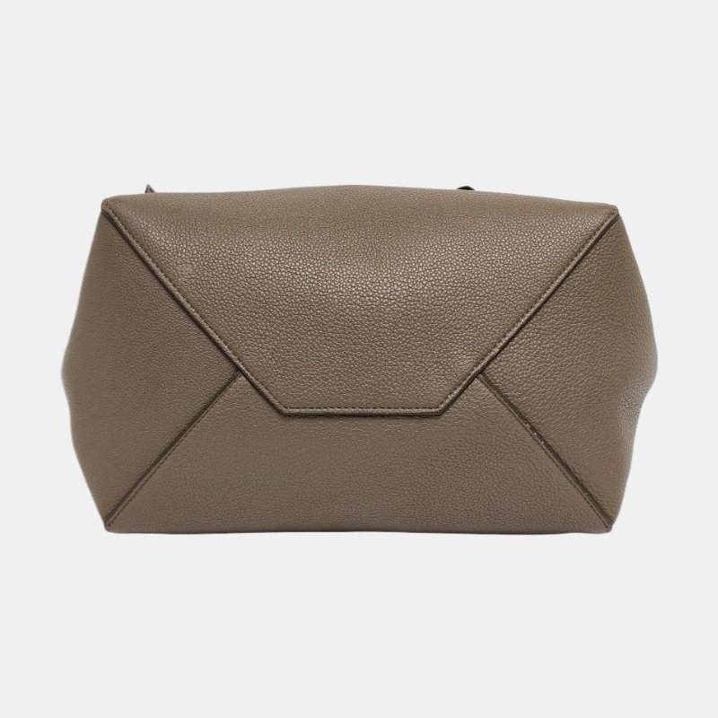 CELINE CABAS PHANTOM 小號大象灰牛皮手提包單肩包 金色五金-4