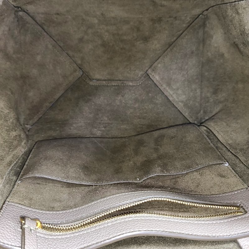 CELINE CABAS PHANTOM 小號大象灰牛皮手提包單肩包 金色五金-10