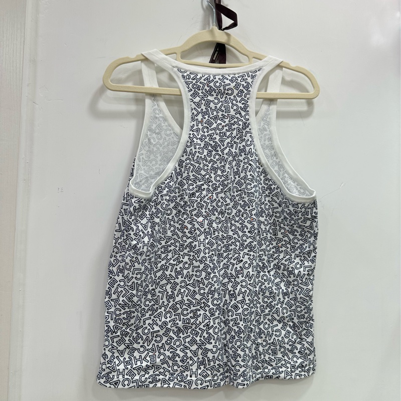 Chanel 香奈兒新款滿印字母logo 珠片背心 36 碼 扣包-1