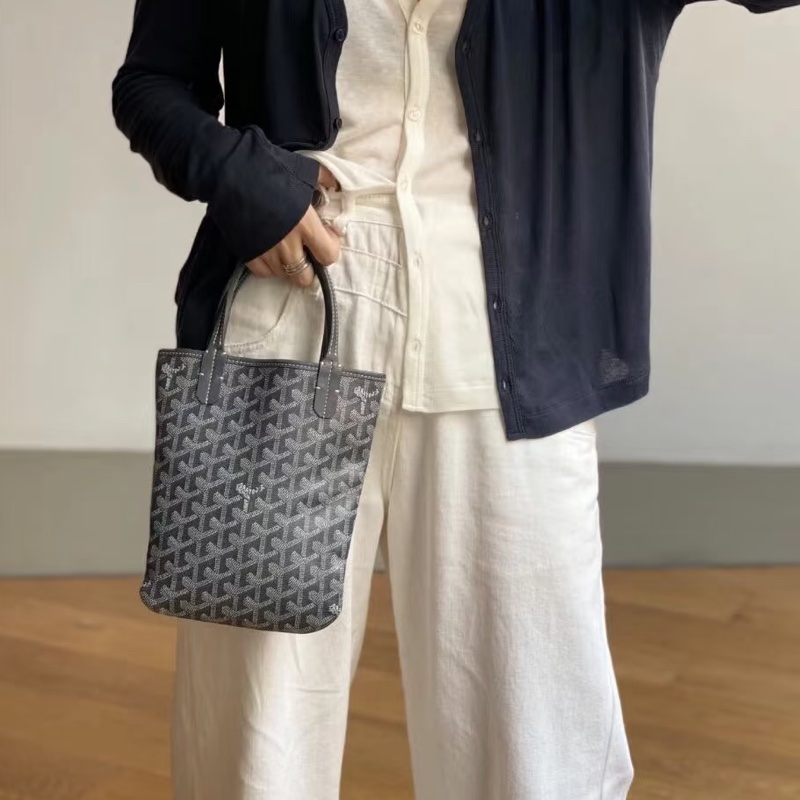 Goyard 灰色mini tote 手提 內裡乾淨 整體很新-13
