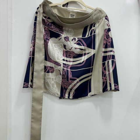 Hermes愛馬仕 真絲印花短裙 全新36碼