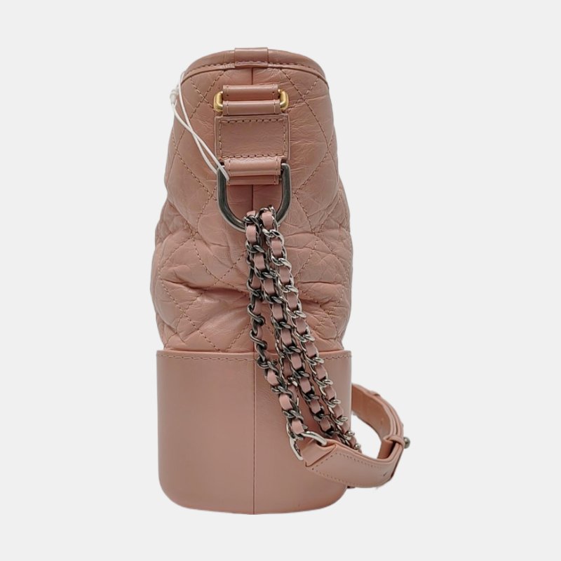 CHANEL GABRIELLE 中號 粉色牛皮菱格紋縫製流浪包-2