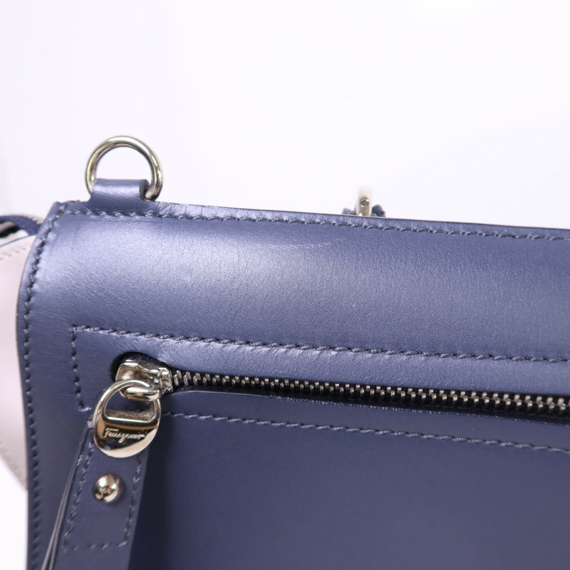 Salvatore Ferragamo 牛皮皮革2 Way Shoulder Bag銀扣手挽肩背兩用袋-21