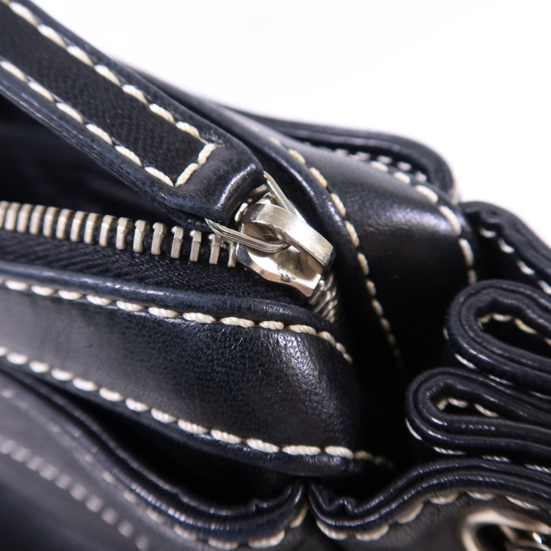 CHANEL 羊皮皮革Chain Shoulder Bag銀扣鏈帶肩背袋-9