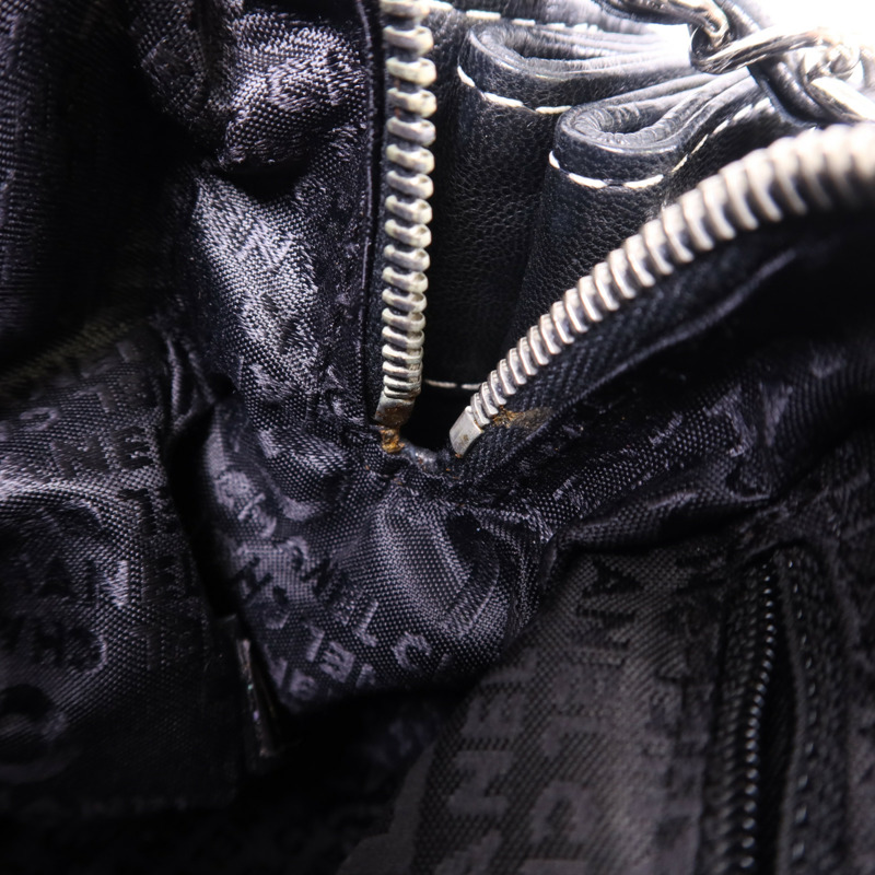 CHANEL 羊皮皮革Chain Shoulder Bag銀扣鏈帶肩背袋-14