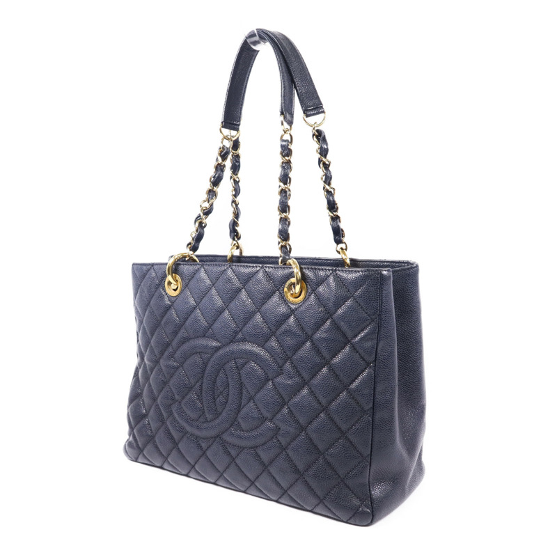 CHANEL 牛皮皮革GST Grand Shopping Tote Bag金扣鏈帶肩背袋-2