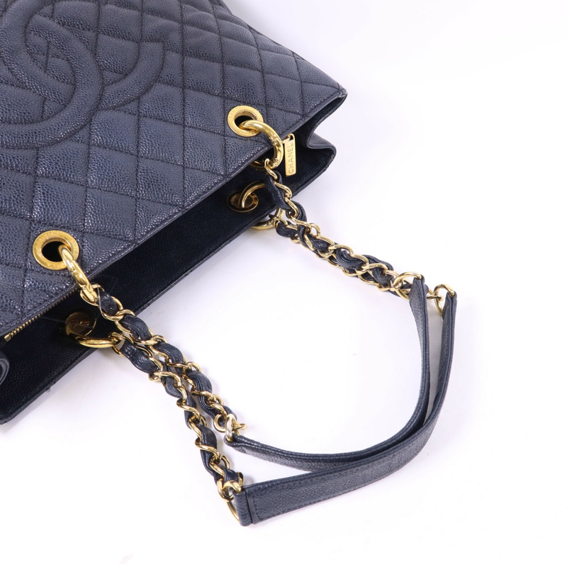 CHANEL 牛皮皮革GST Grand Shopping Tote Bag金扣鏈帶肩背袋-4