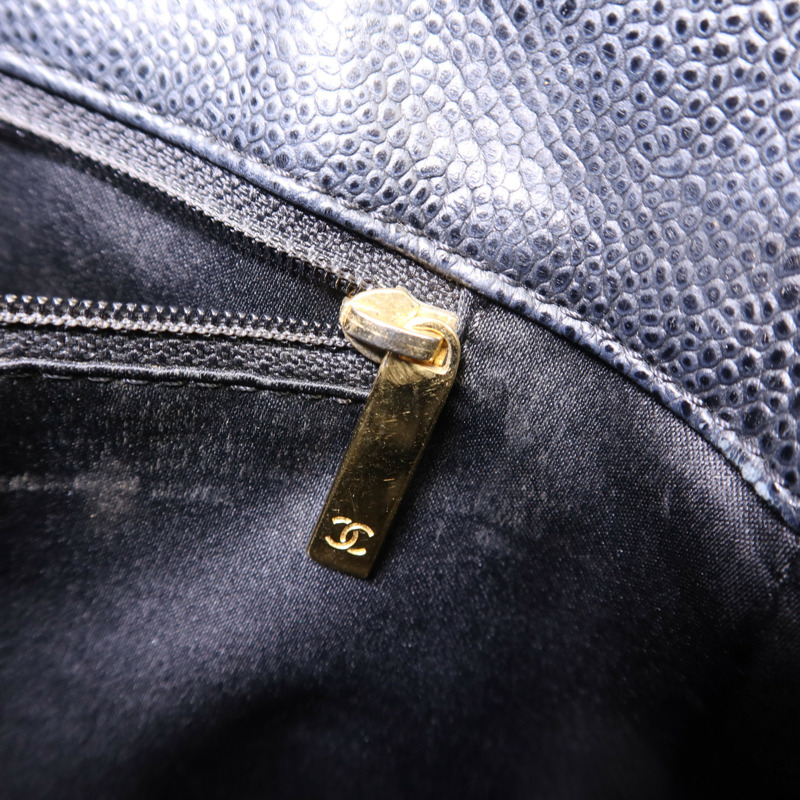 CHANEL 牛皮皮革GST Grand Shopping Tote Bag金扣鏈帶肩背袋-9