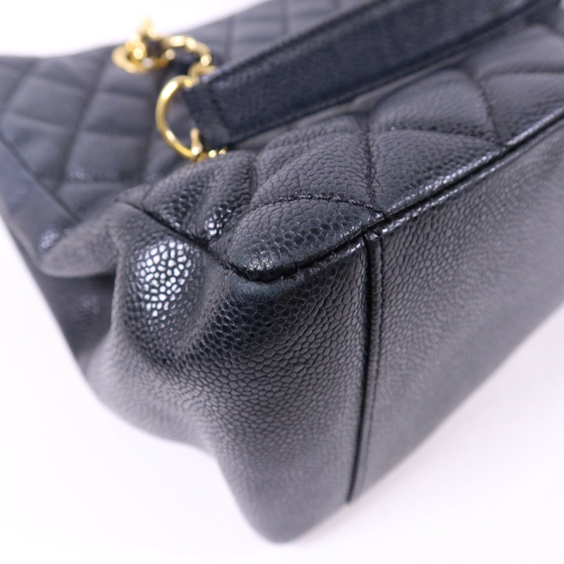 CHANEL 牛皮皮革GST Grand Shopping Tote Bag金扣鏈帶肩背袋-12