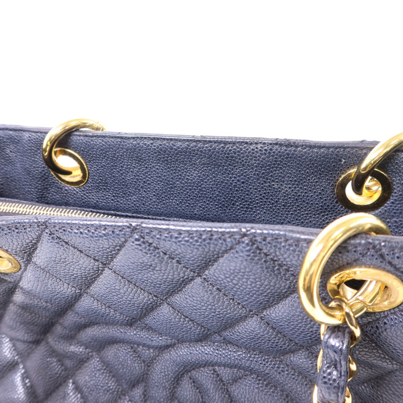 CHANEL 牛皮皮革GST Grand Shopping Tote Bag金扣鏈帶肩背袋-16