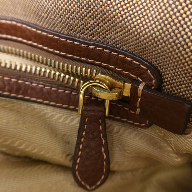 PRADA 帆布Tote Bag金扣手挽袋-8